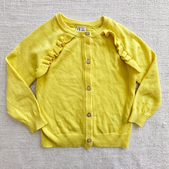 Janie & Jack Lemon Yellow Cardigan Sweater VGUC 2T - Picture 1 of 4
